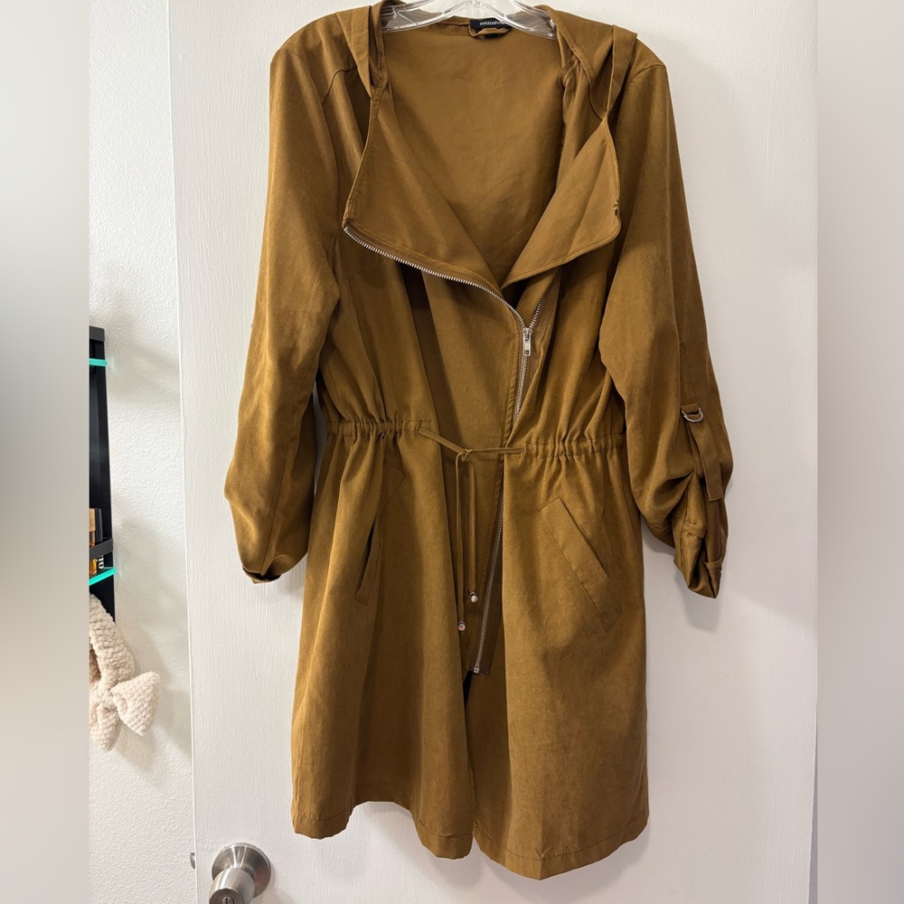 Mittoshop Brown Jacket With Good &  Asymmetrical Zipper Women’s Size Large